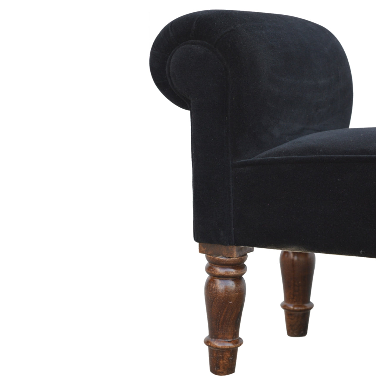 Cote Furniture | Velvet Bench - Black  Hallway Seating & Storage, Accent Chairs & Armchairs IN776