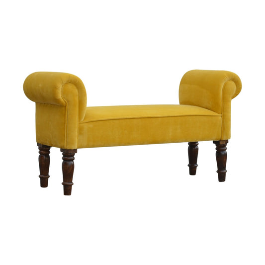 Cote Furniture | Velvet Bench - Mustard  Hallway Seating & Storage IN780