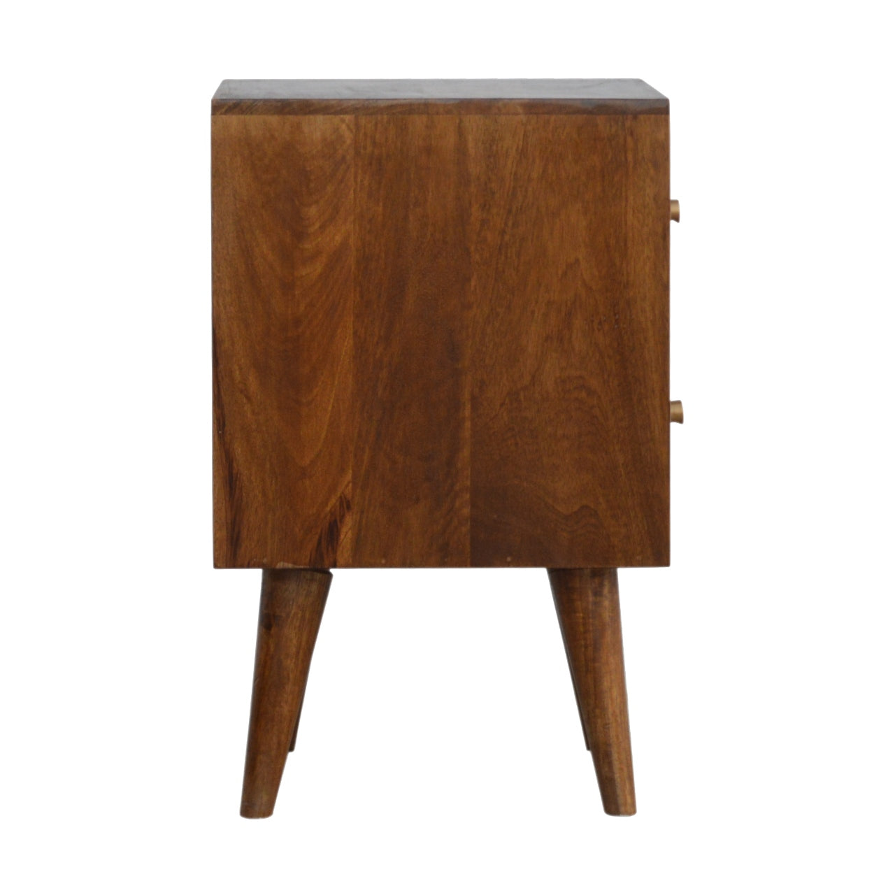 Cote Furniture | Cube Carved Bedside Table - Chestnut  Bedside Tables IN781