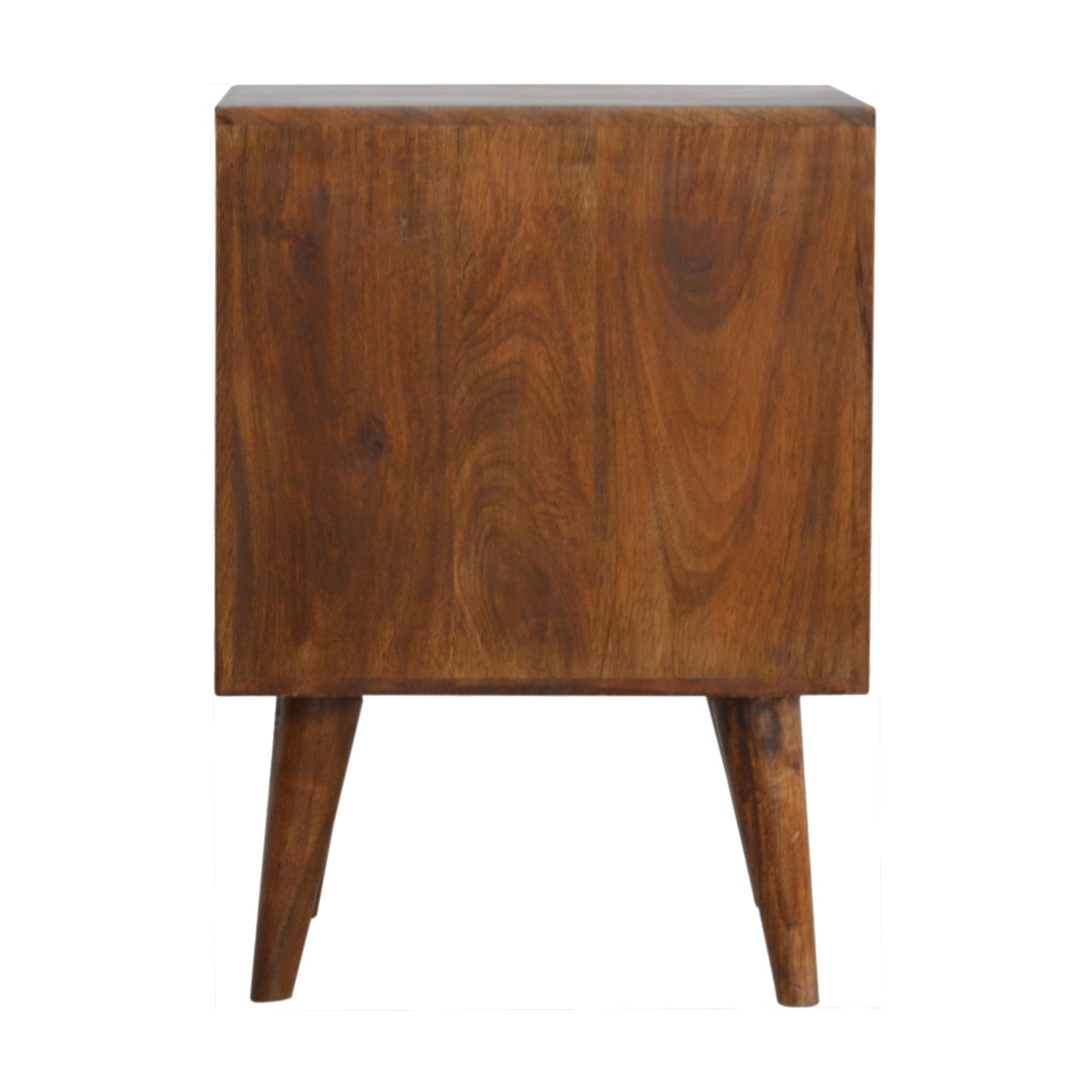 Cote Furniture | Cube Carved Bedside Table - Chestnut  Bedside Tables IN781