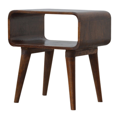 Cote Furniture | Curved Open Bedside Table - Chestnut  Curved, Bedside Tables IN890