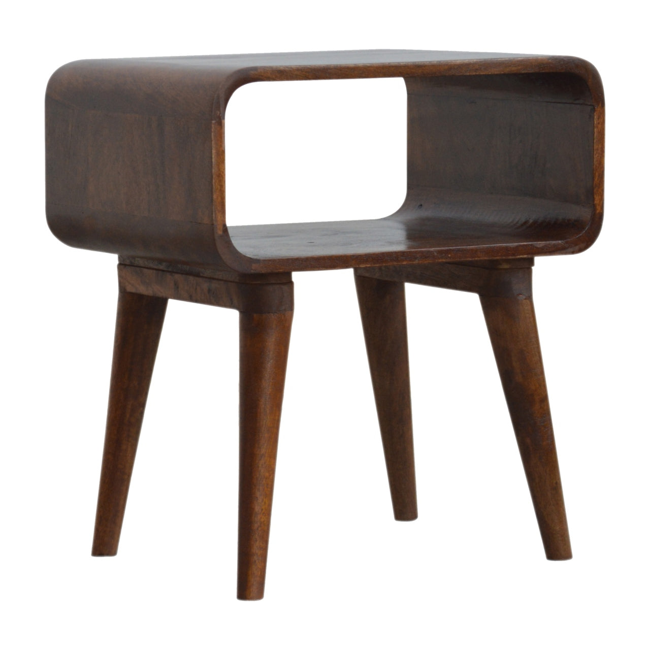 Cote Furniture | Curved Open Bedside Table - Chestnut  Curved, Bedside Tables IN890