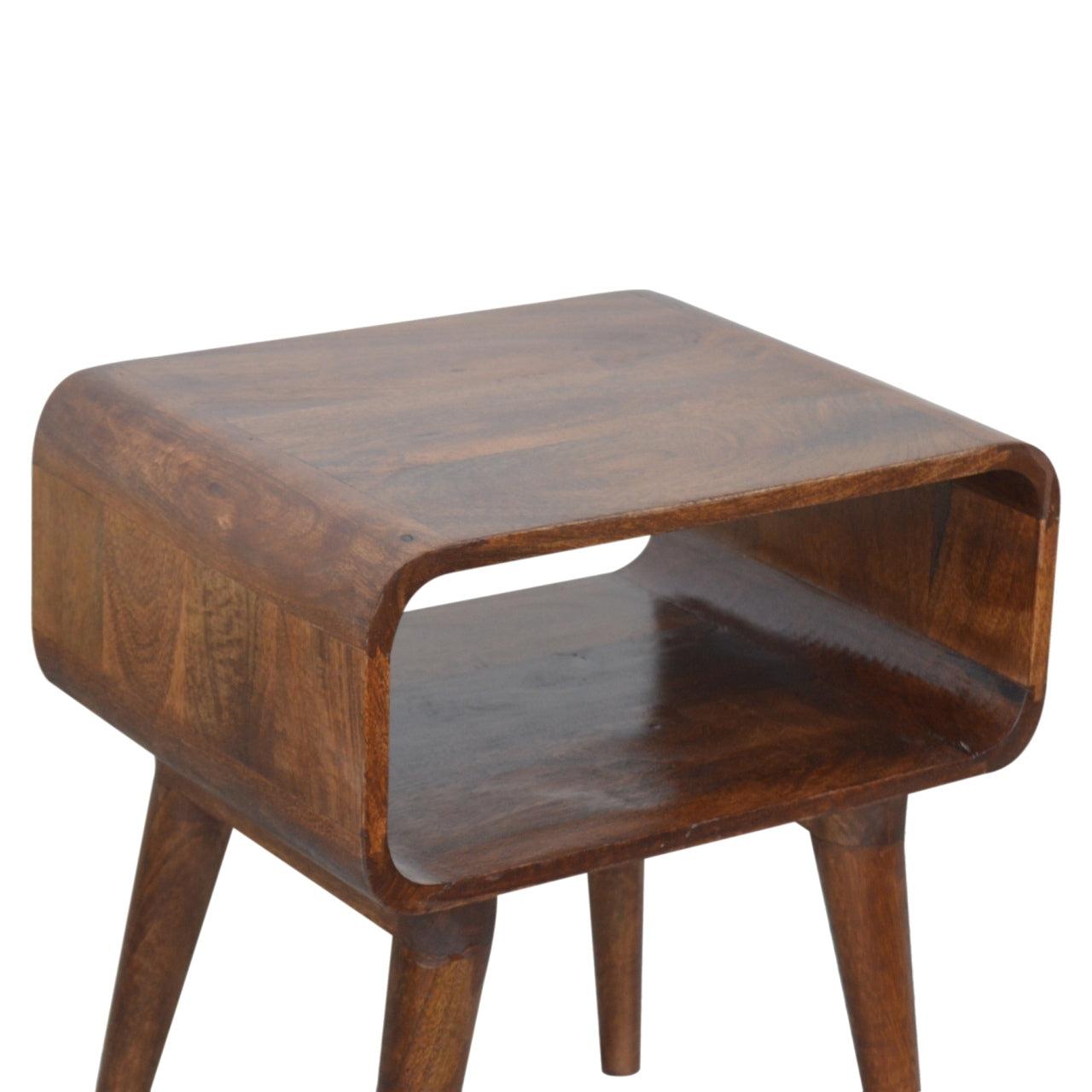 Cote Furniture | Curved Open Bedside Table - Chestnut  Curved, Bedside Tables IN890