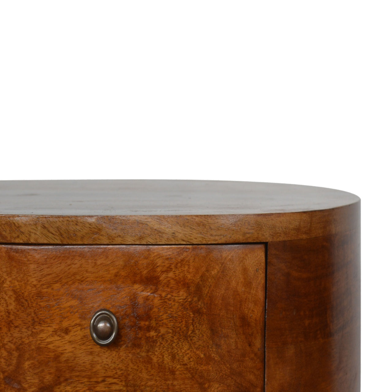 Cote Furniture | Rounded Bedside Table - Chestnut  Compact, Bedside Tables IN907