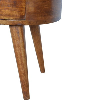 Cote Furniture | Rounded Bedside Table - Chestnut  Compact, Bedside Tables IN907