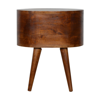 Cote Furniture | Rounded Bedside Table - Chestnut  Compact, Bedside Tables IN907