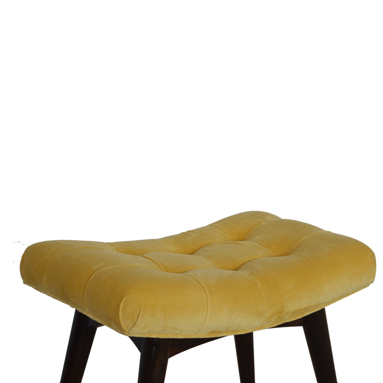 Cote Furniture | Cotton Velvet Curved Bench - Mustard  Hallway Seating & Storage, Accent Chairs & Armchairs IN928