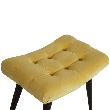 Cote Furniture | Cotton Velvet Curved Bench - Mustard  Hallway Seating & Storage, Accent Chairs & Armchairs IN928