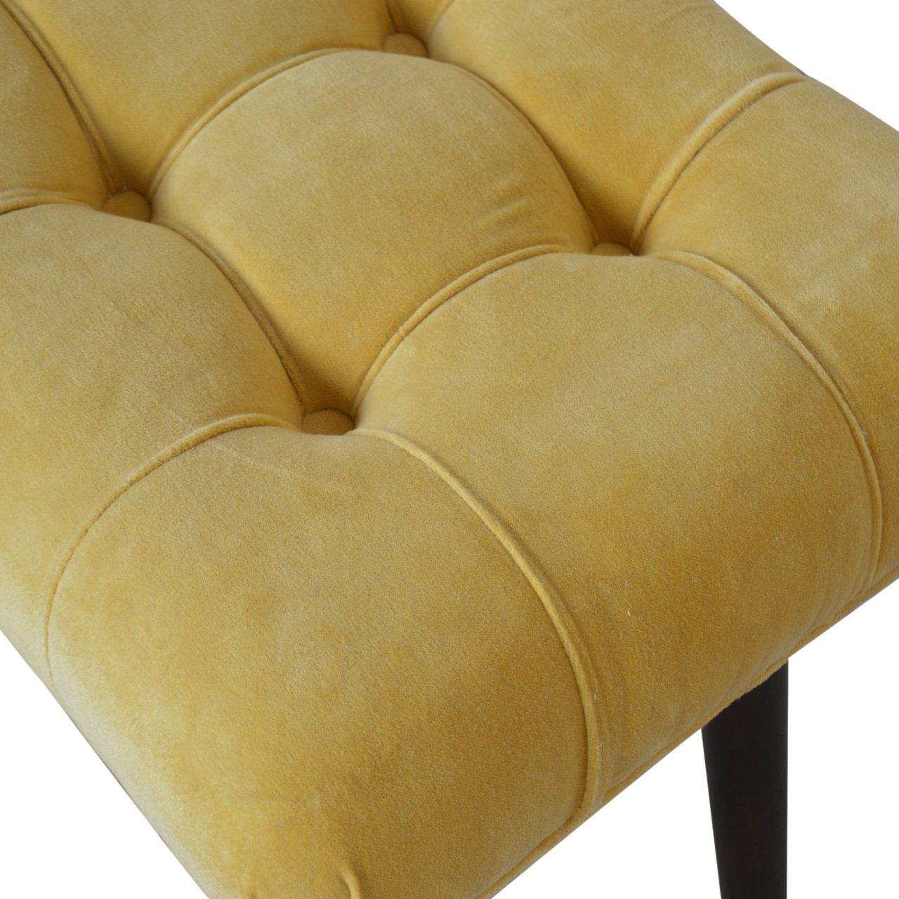 Cote Furniture | Cotton Velvet Curved Bench - Mustard  Hallway Seating & Storage, Accent Chairs & Armchairs IN928