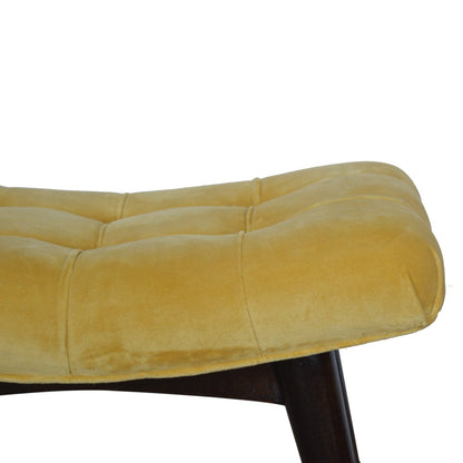 Cote Furniture | Cotton Velvet Curved Bench - Mustard  Hallway Seating & Storage, Accent Chairs & Armchairs IN928