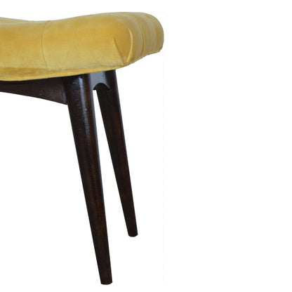 Cote Furniture | Cotton Velvet Curved Bench - Mustard  Hallway Seating & Storage, Accent Chairs & Armchairs IN928