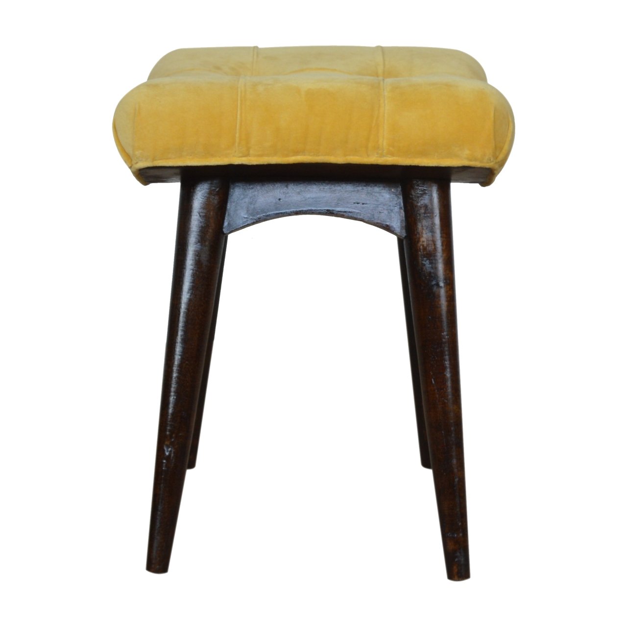 Cote Furniture | Cotton Velvet Curved Bench - Mustard  Hallway Seating & Storage, Accent Chairs & Armchairs IN928